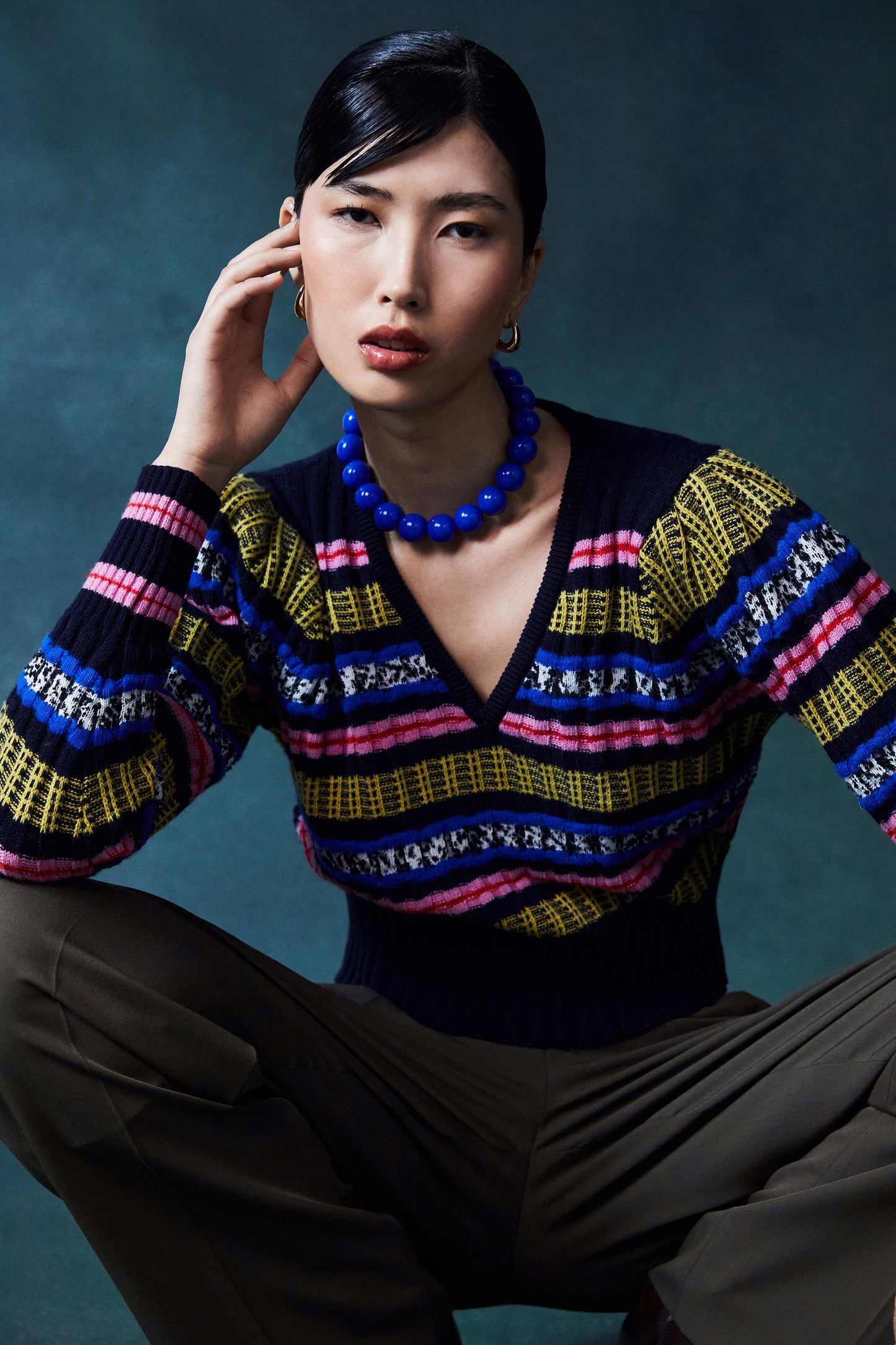 The Ruina Yellow V-Neck Jumper