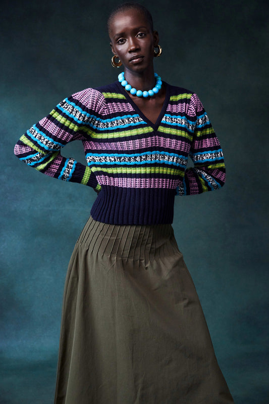The Ruina Pink V-Neck Jumper