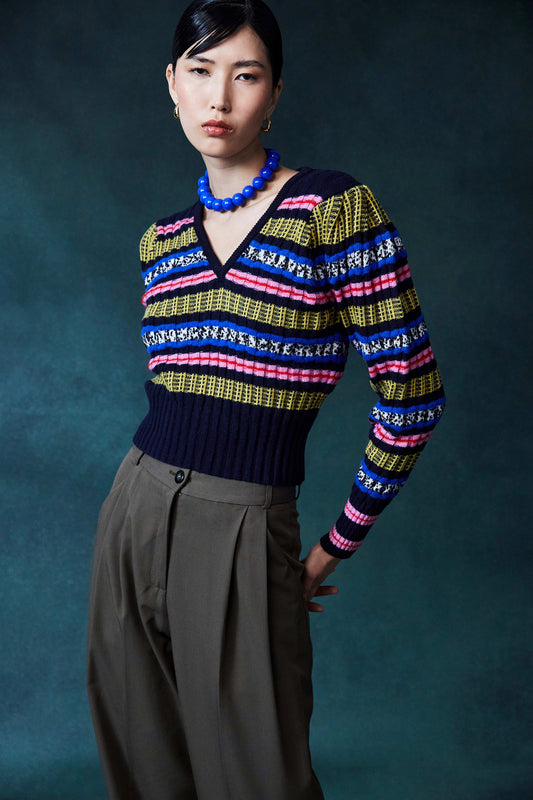The Ruina Yellow V-Neck Jumper