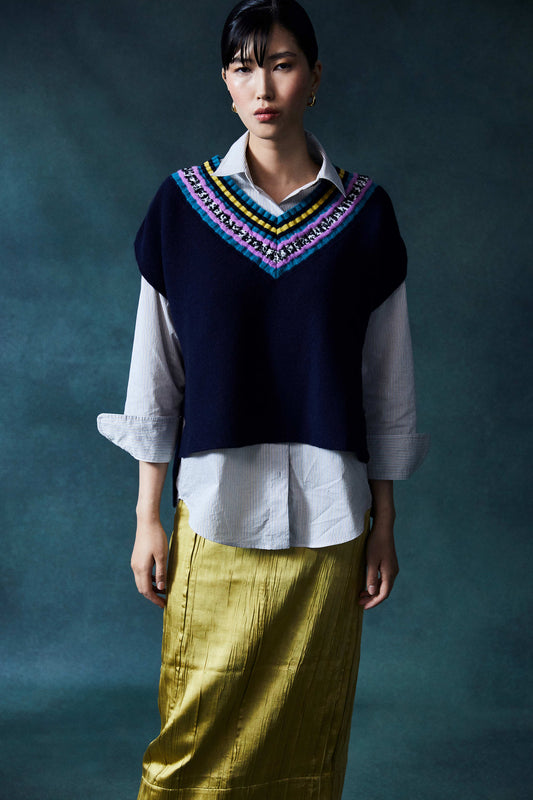 Reverie Navy Sweater Vest